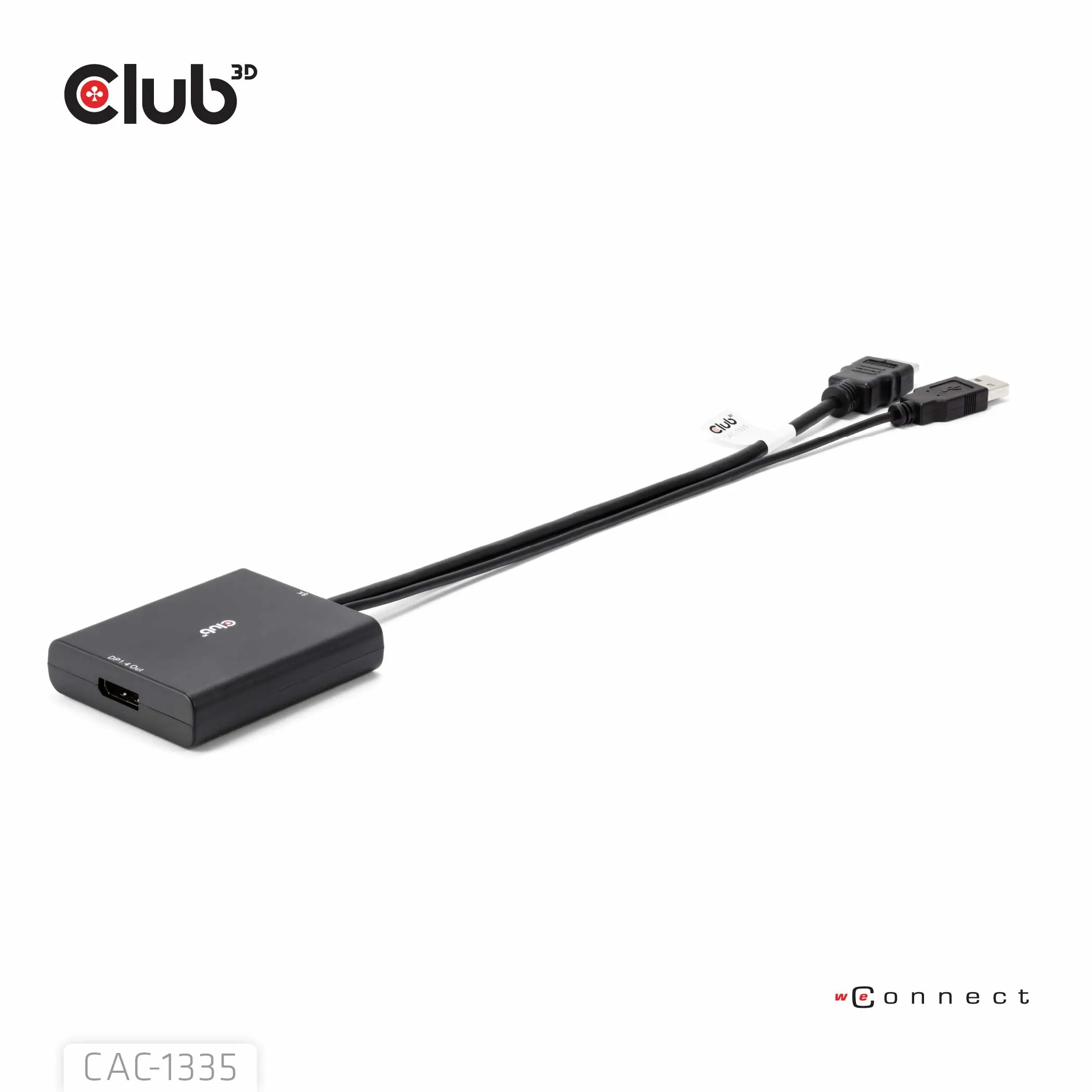 Club 3D HDMI 2.1 + Micro USB - DisplayPort active - adapter, Black