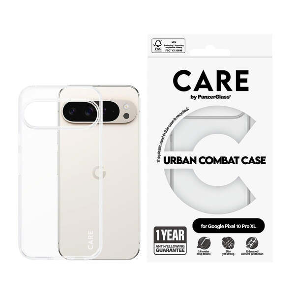 Panzerglass CARE Flagship Case Transparent Urban Combat w. Clear Frame Google Pixel 10 PRO XL