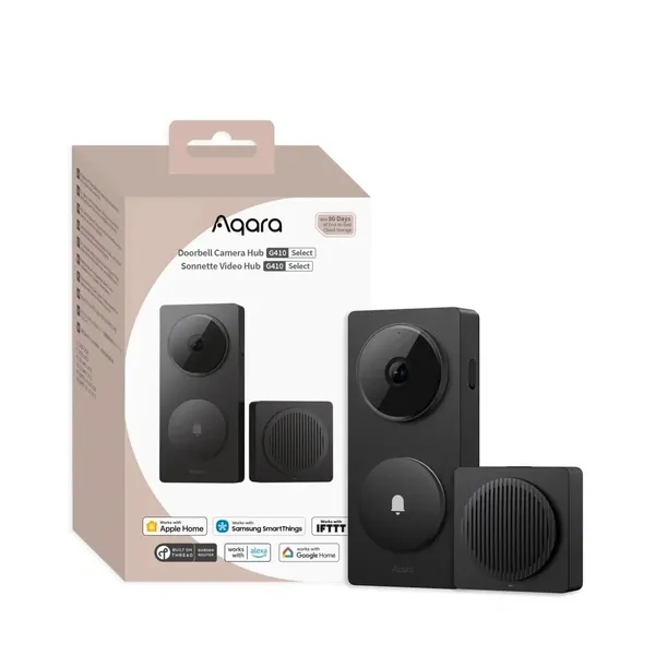 Aqara Doorbell Camera Hub G410 Select videodörrklocka, Svart