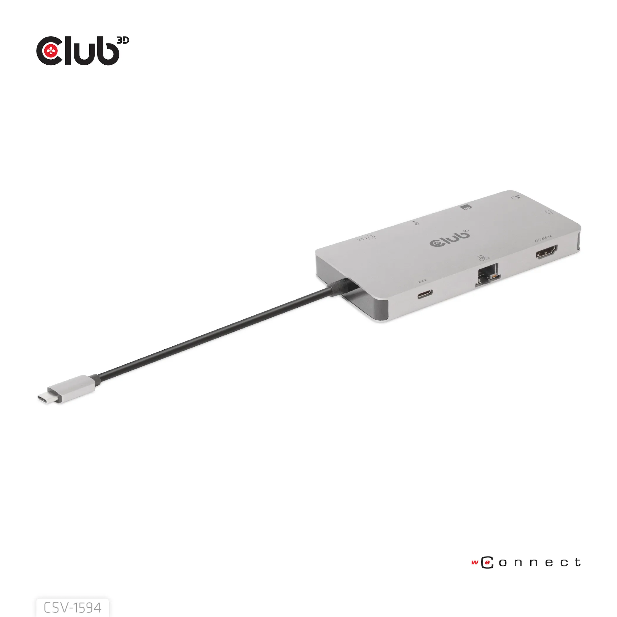 Club 3D 3.1 Gen1 USB-C 9-in-1 - hub, Grey