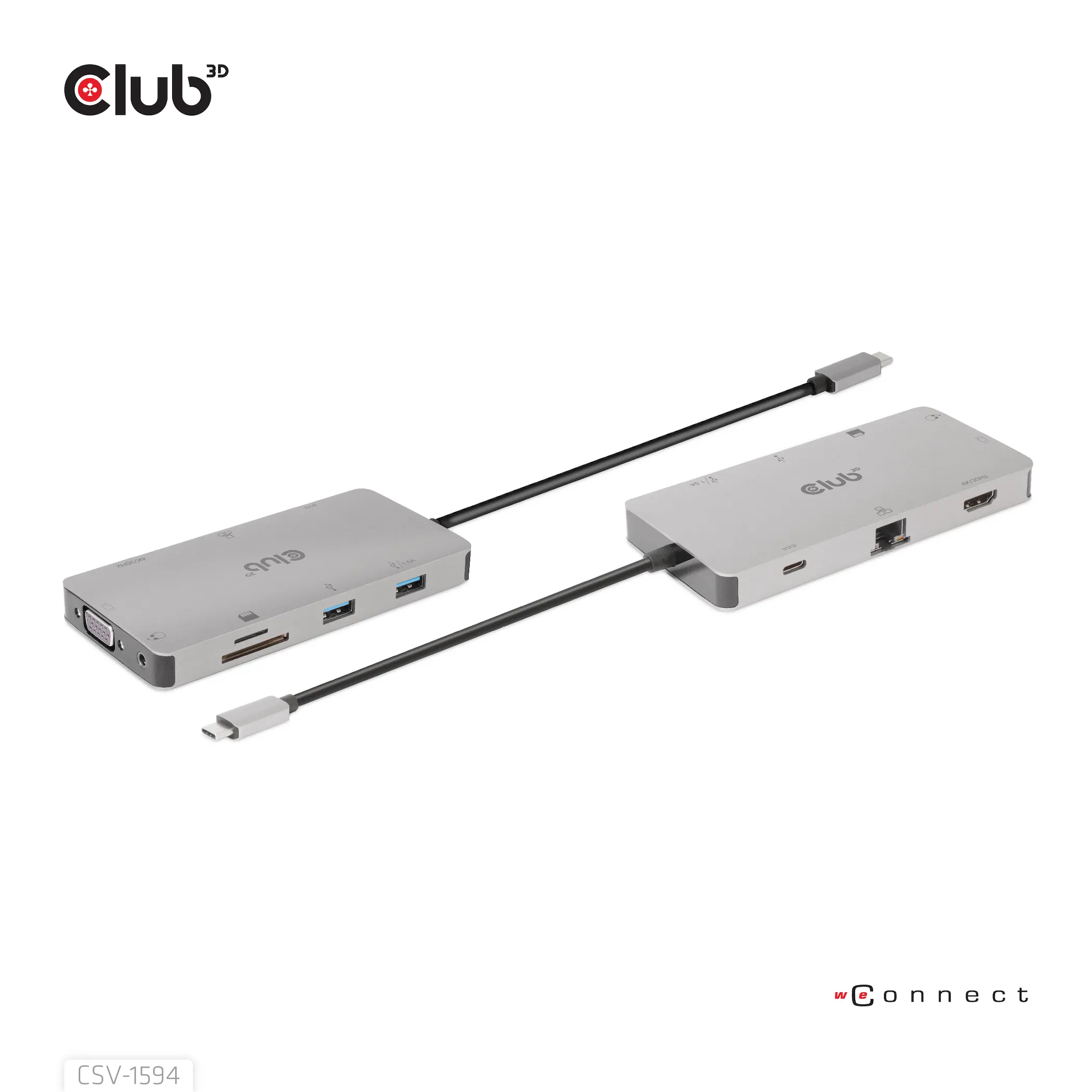 Club 3D 3.1 Gen1 USB-C 9-in-1 - hub, Grey