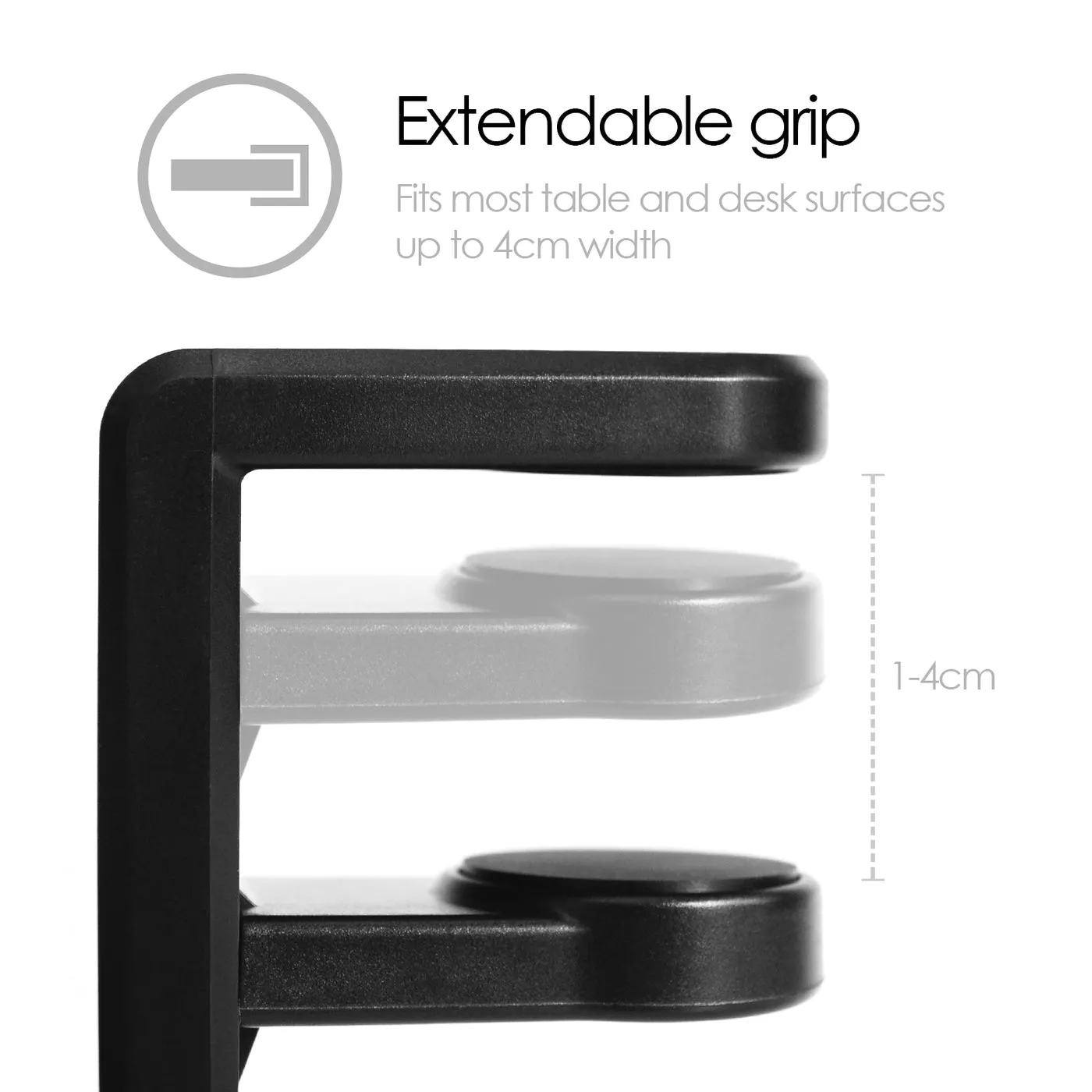 DESIRE2 Holder for Headphone/Headset Black Mount of your Desk