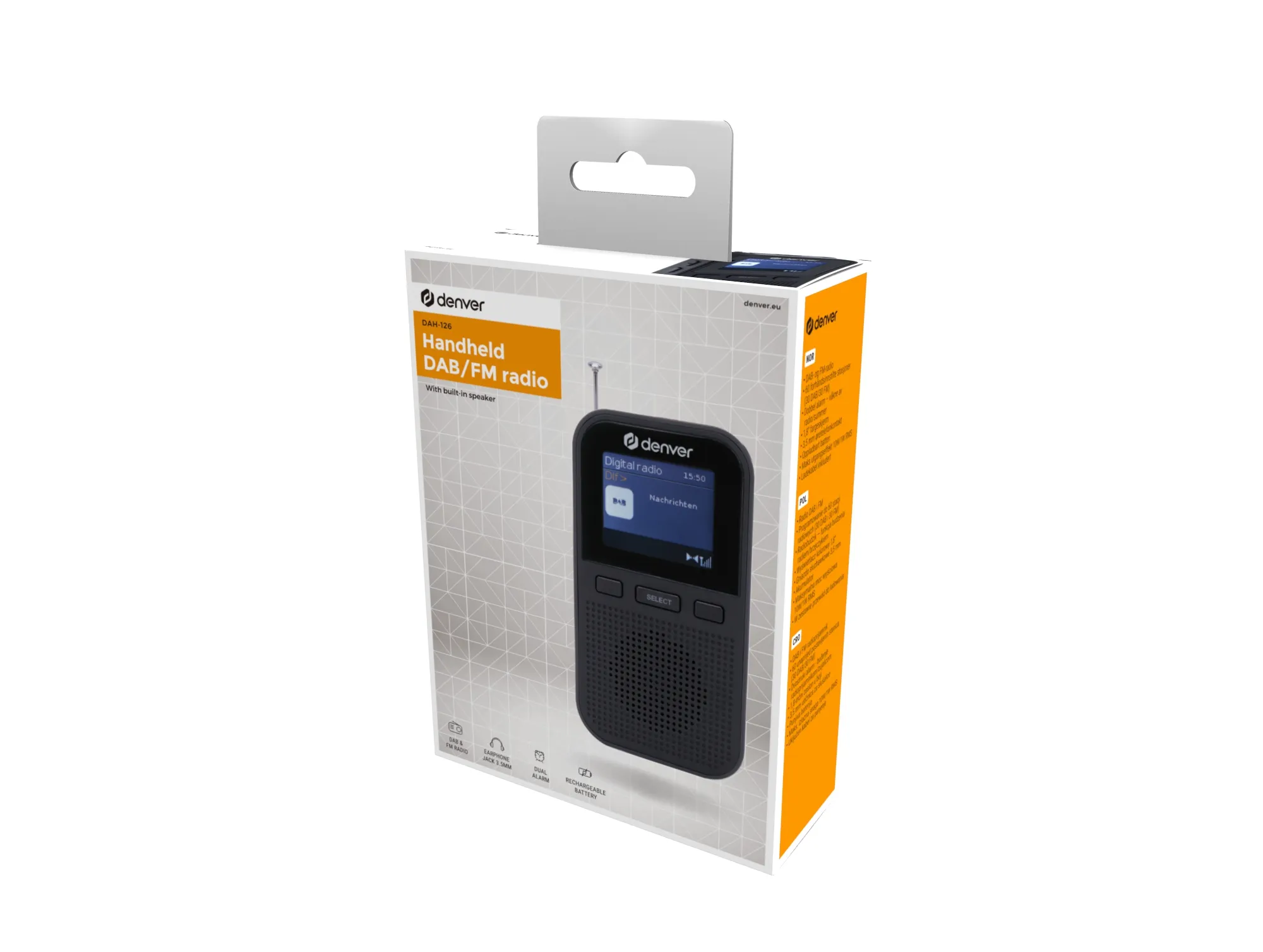DENVER DAH-126 B&auml;rbar DAB+/FM-radio - Svart