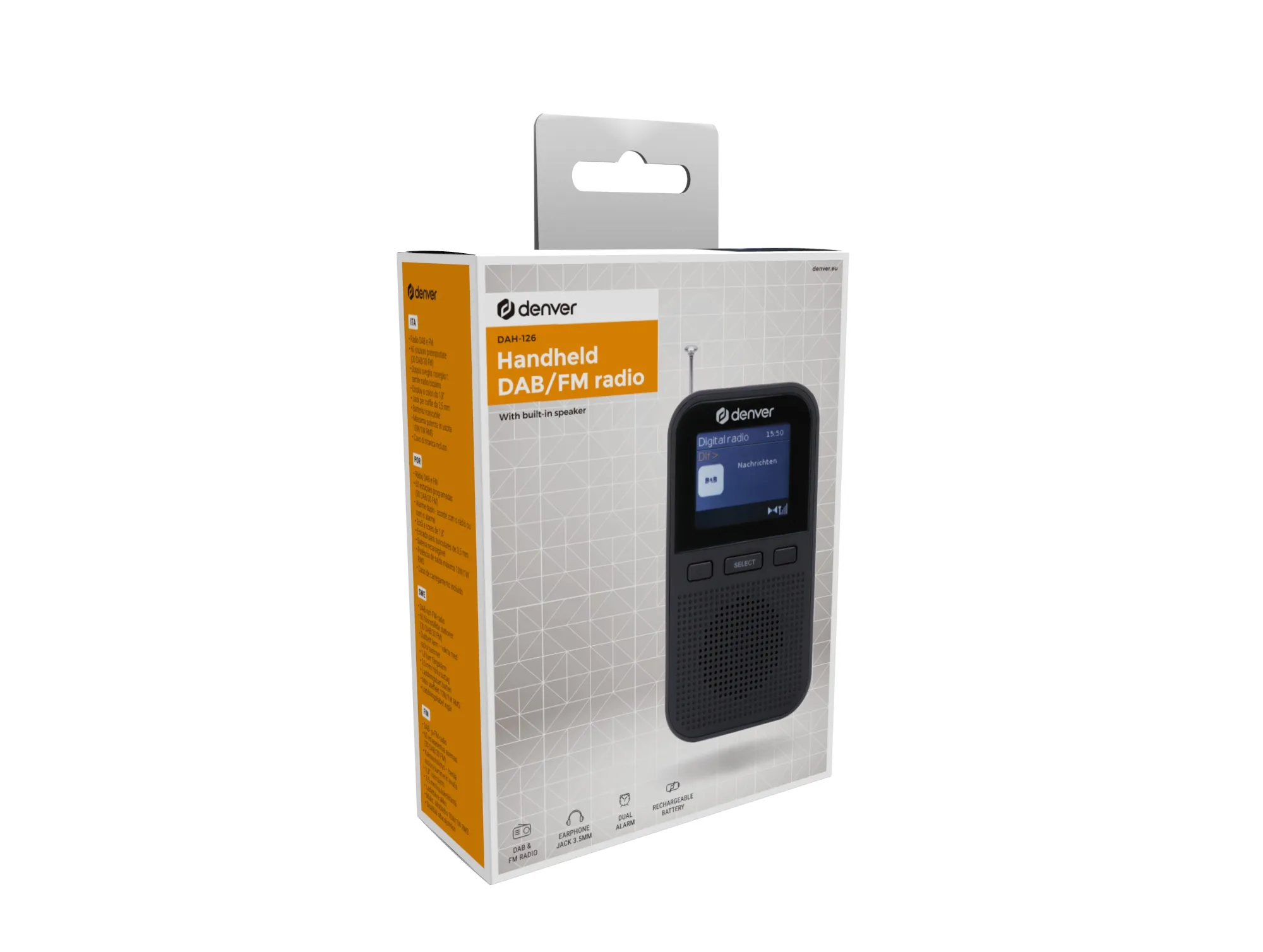 DENVER DAH-126 B&auml;rbar DAB+/FM-radio - Svart