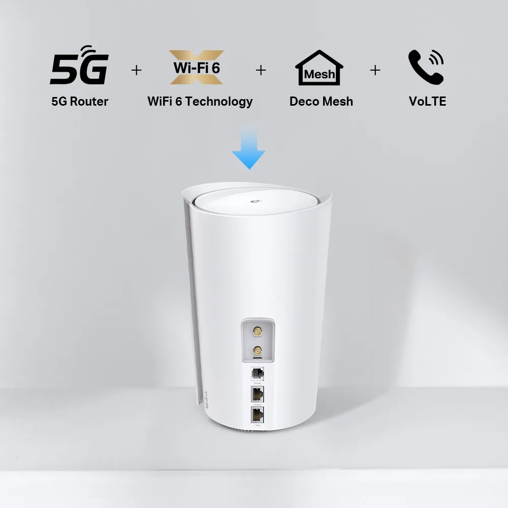 TP-Link Deco X80-5G -mesh WiFi -j&auml;rjestelm&auml;, Wi-Fi 6, AX6000, Dual-band, valkoinen