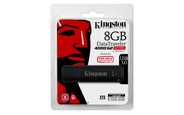 Kingston DataTraveler 4000 G2 Management USB 3.2 Gen 1 8GB memory stick, Black