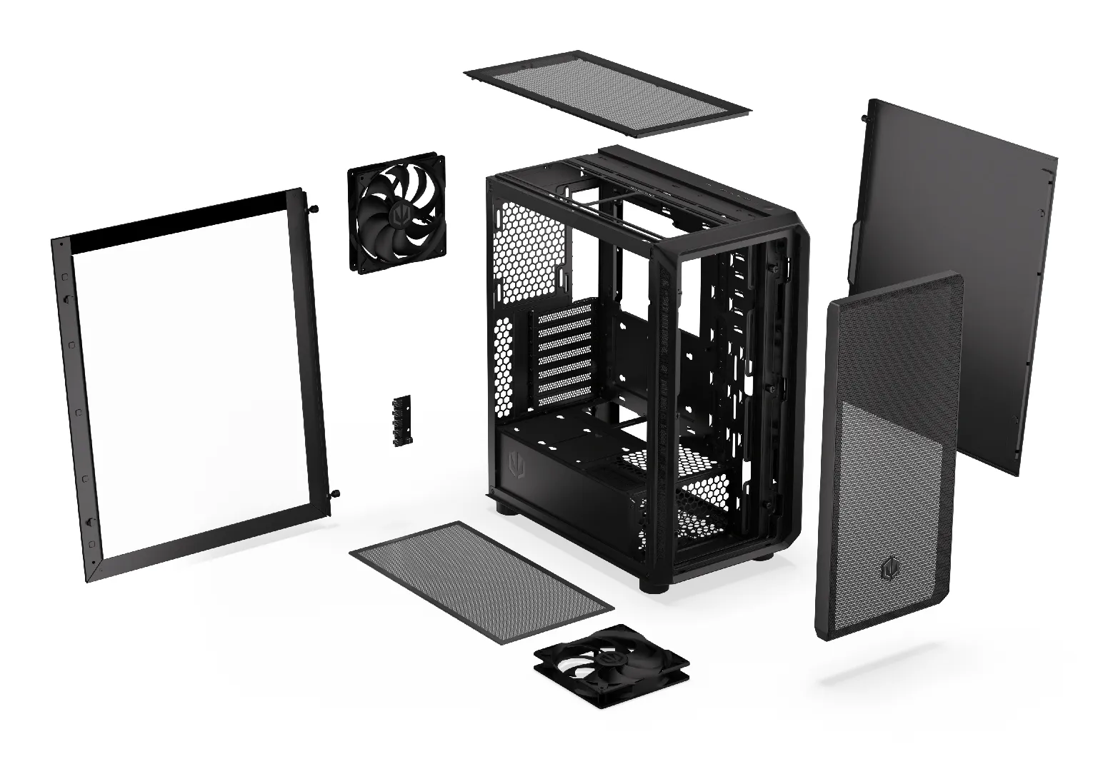 ENDORFY Arx 500 Core midi-tower chassi med f&ouml;nster, svart