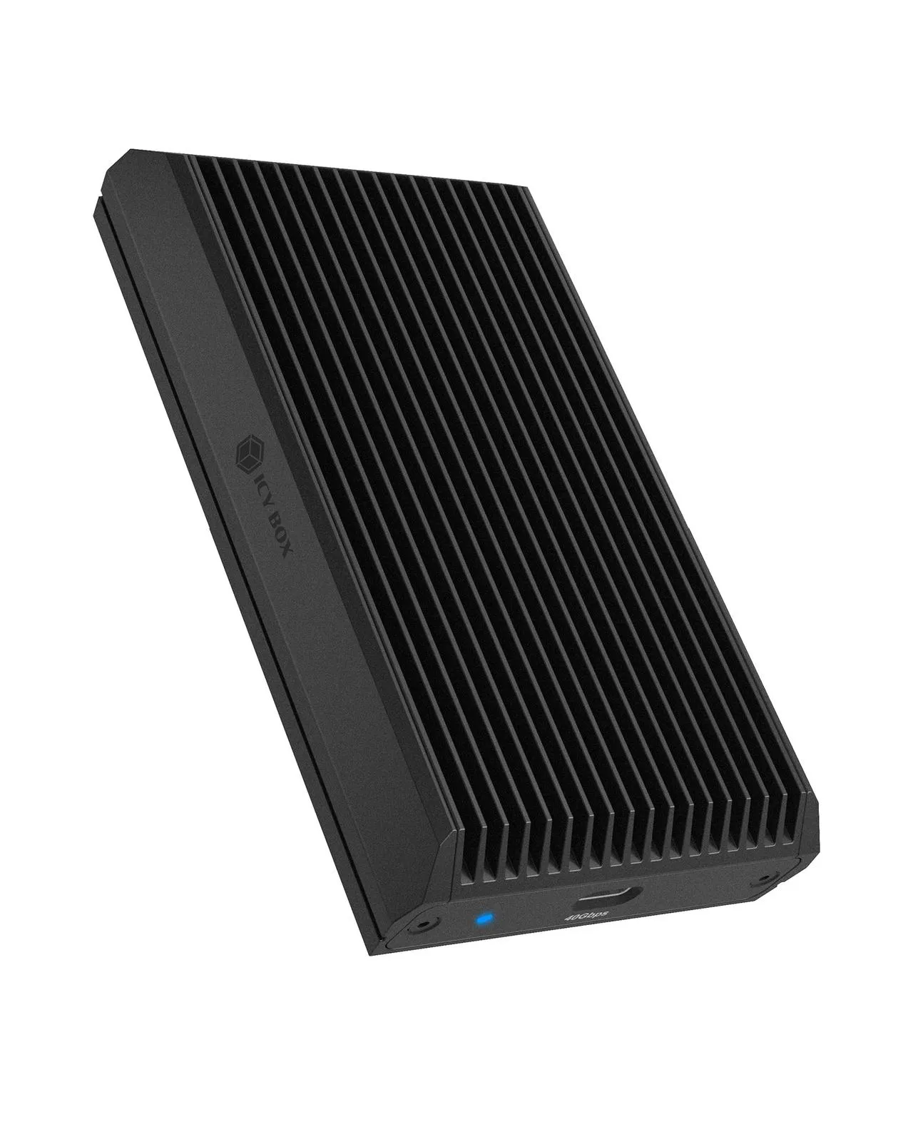 ICY BOX IB-1920M-C42 M.2 NVMe SSD -kotelo, 1-paikkainen, USB4, 40 Gbit/s, ty&ouml;kaluton, musta