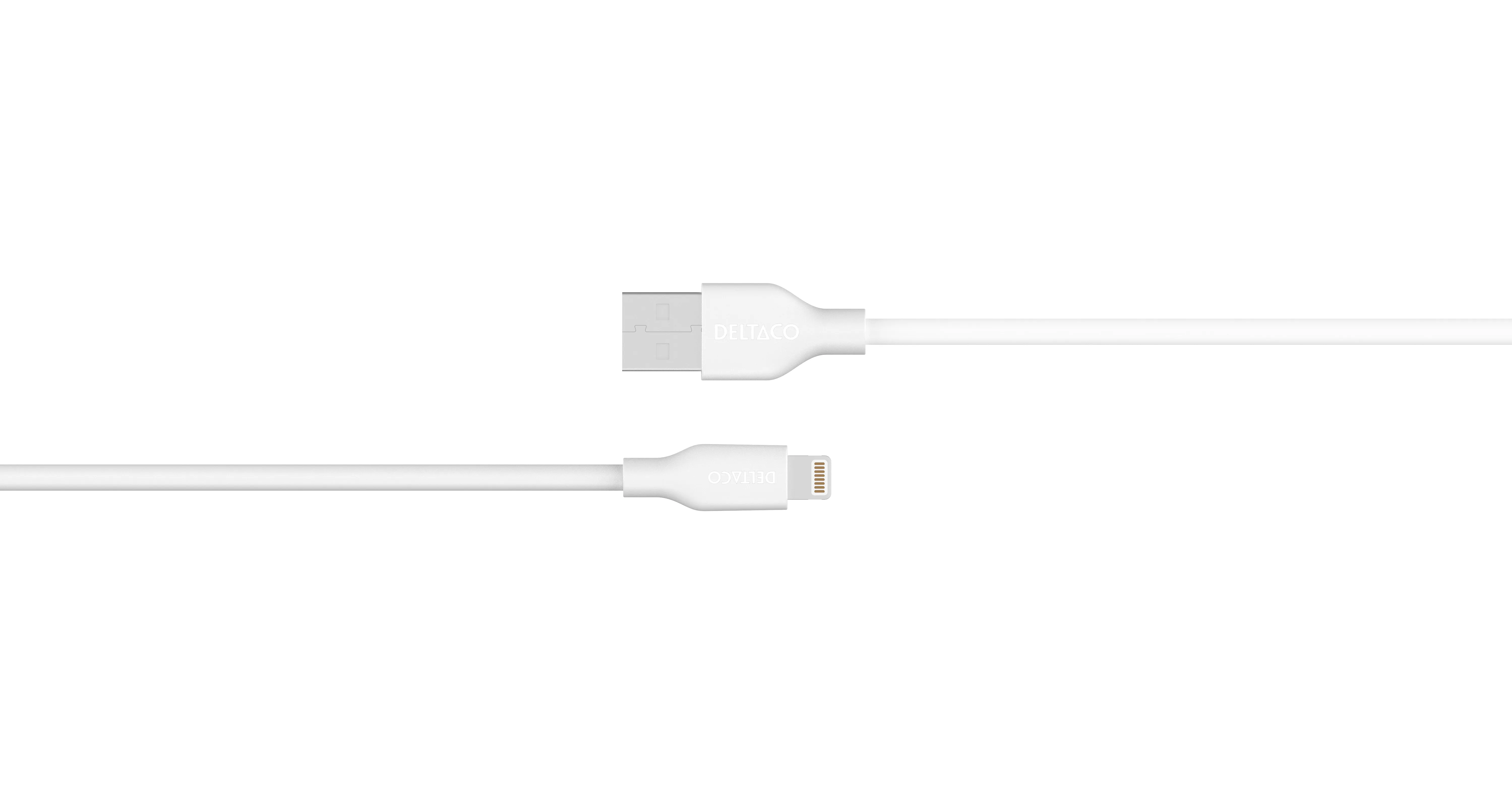 Deltaco USB-A - Lightning, C189 - cable, White, 1m