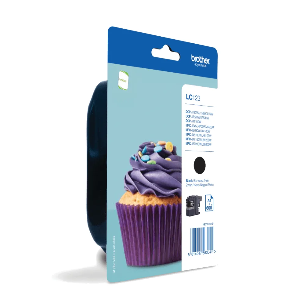 Brother LC123BKBP ink cartridge, 11 ml, Black