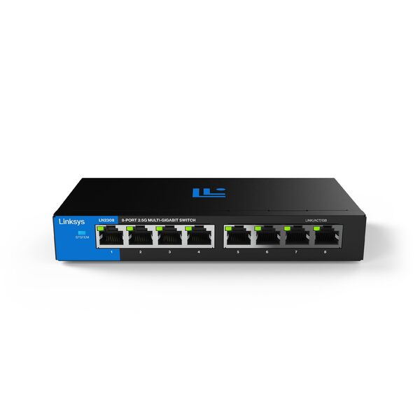 Linksys LN2308P-KE - Hallitsematon 8-porttinen 2,5 gigabitin Power over Ethernet -kytkin, Musta