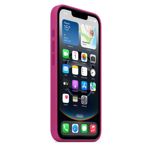 Apple iPhone 16e -silikonikuori, Fuksia