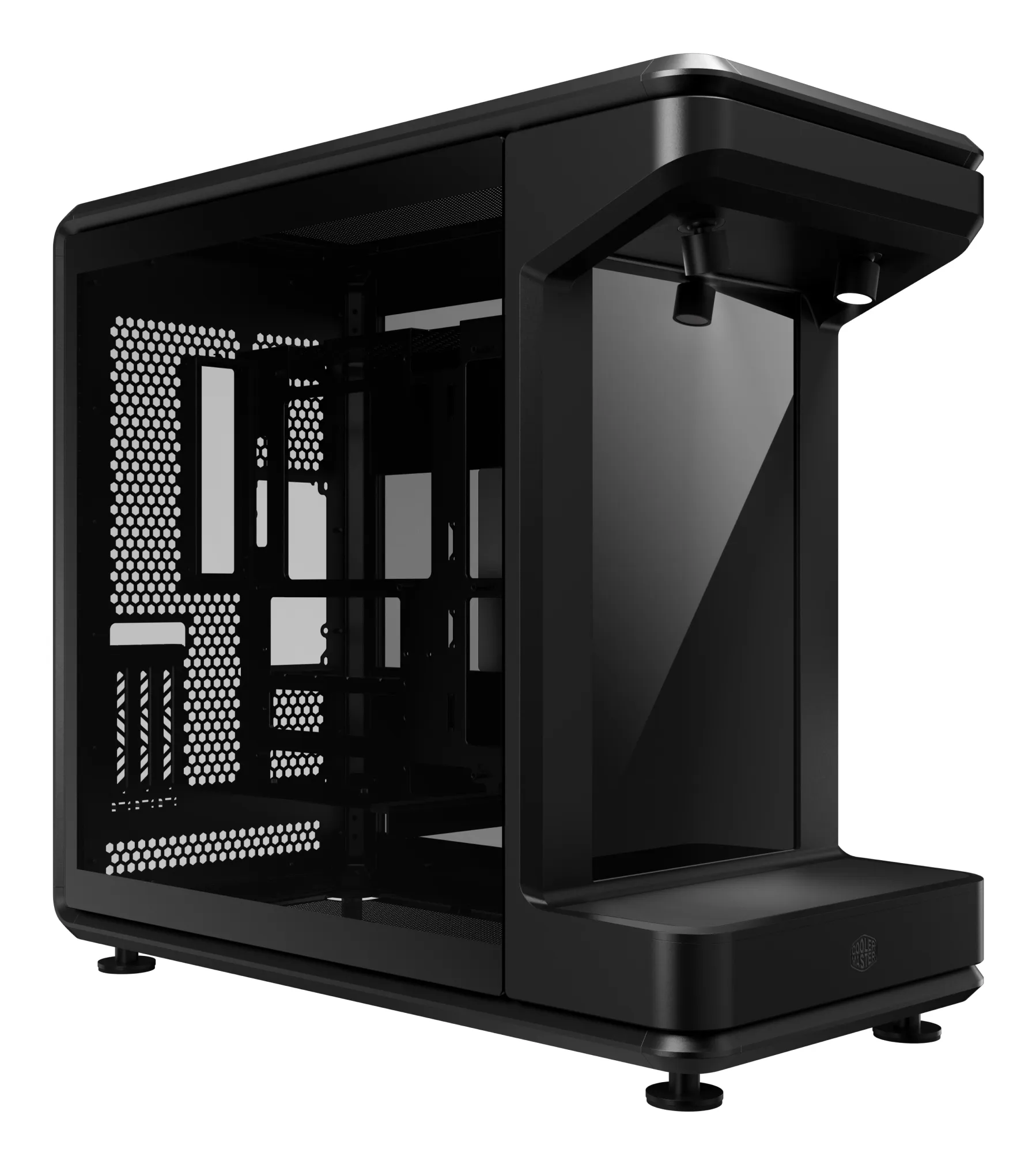 Cooler Master MasterFrame 360 Panorama full-tower chassi med f&ouml;nster, svart