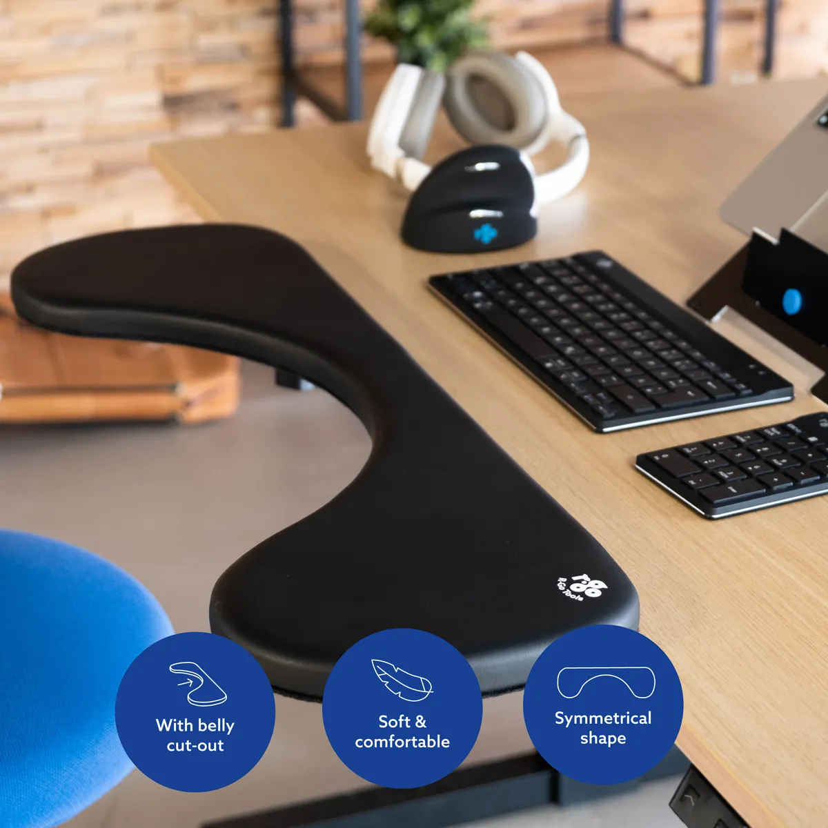 R-Go Ergonominen k&auml;sinoja, kiinnike ja puristin, musta