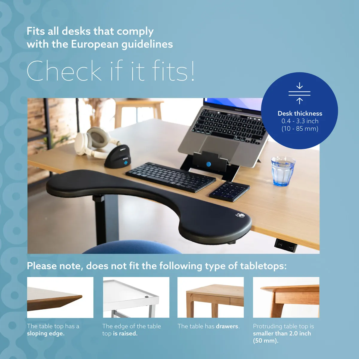 R-Go Ergonominen k&auml;sinoja, kiinnike ja puristin, musta