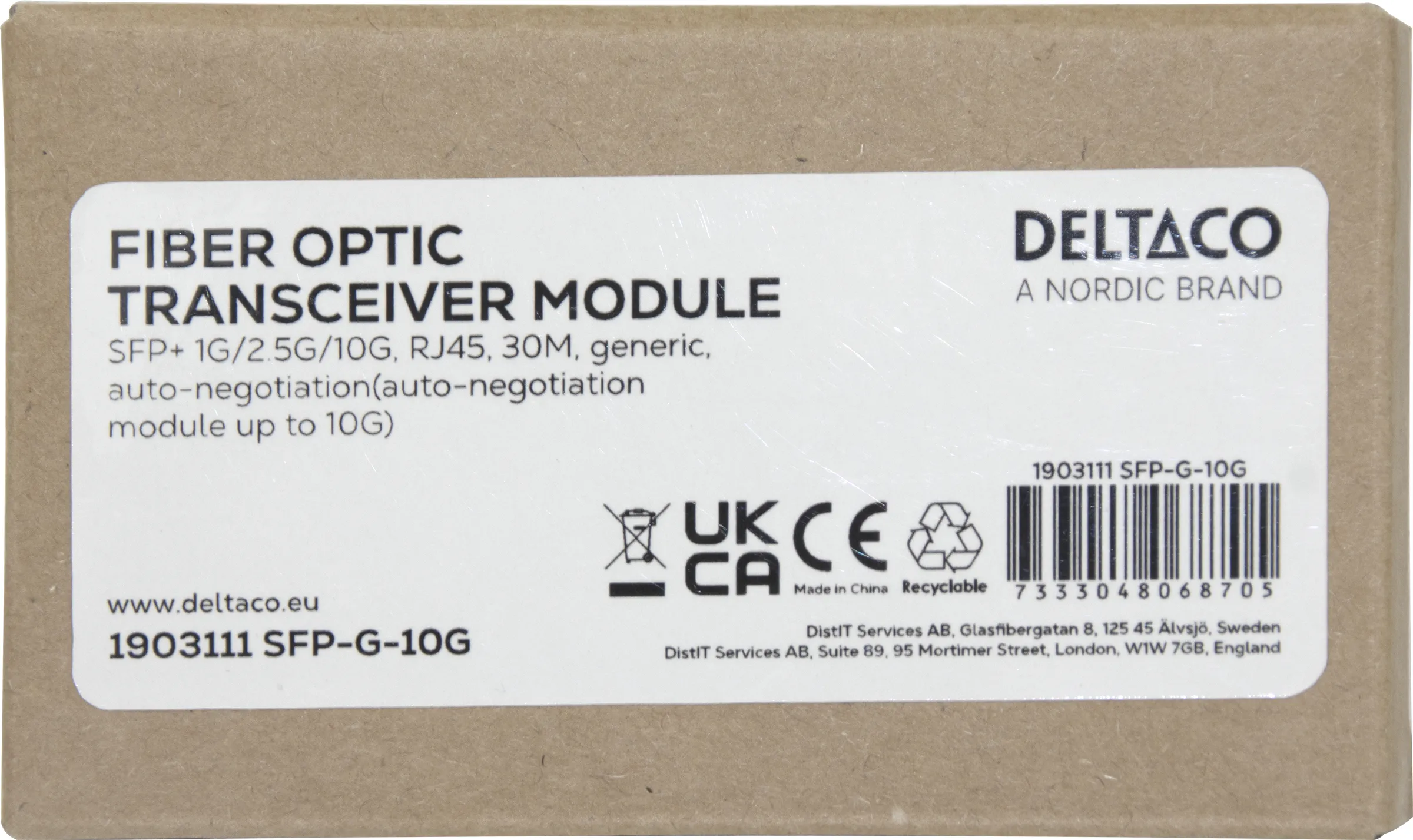 Deltaco 10GBase-T SFP+-RJ45 30m SFP-modul