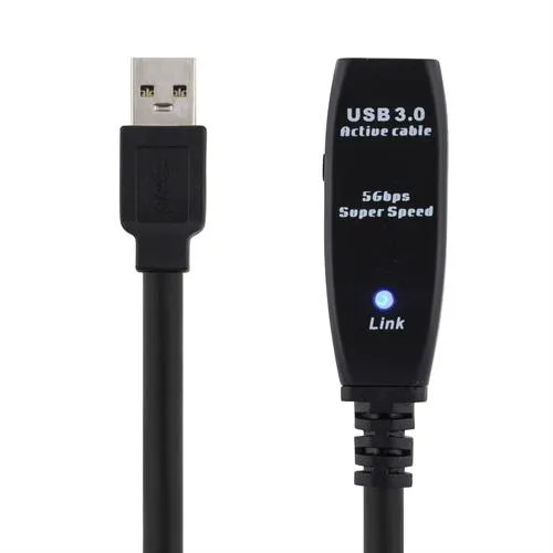 Deltaco Active USB-A 3.0 -jatkokaapeli, 3 m, Musta