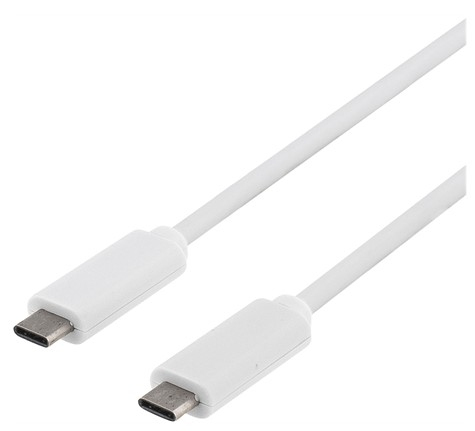 DELTACO USB 3.1 -kaapeli, Gen 1, Type C - Type C, 0,25m, valkoinen