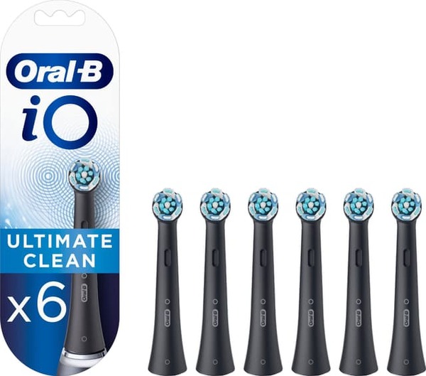 Oral-B iO Ultimate Clean vaihtoharjasp&auml;&auml;t, 6 kpl, Musta