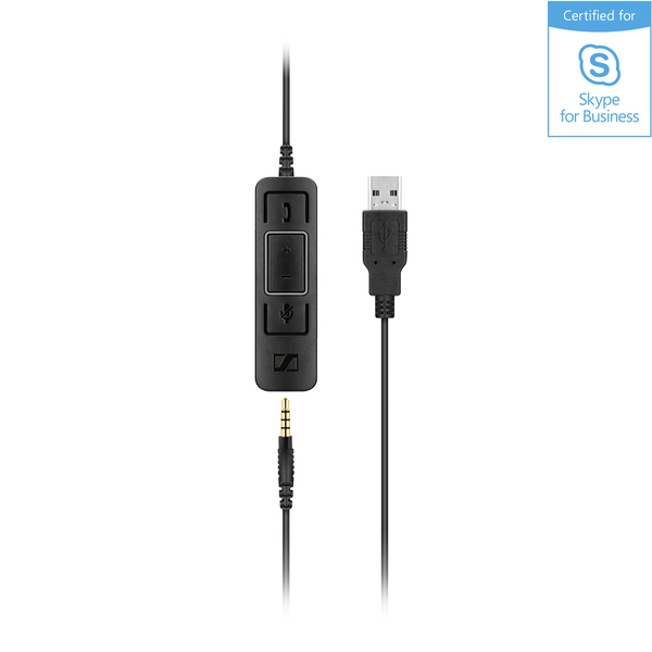 SENNHEISER WIRED MONAURAL HEADSET, 3.5 MM, USB, IN-LINE CALL CONTROL ON USB CABLE MS