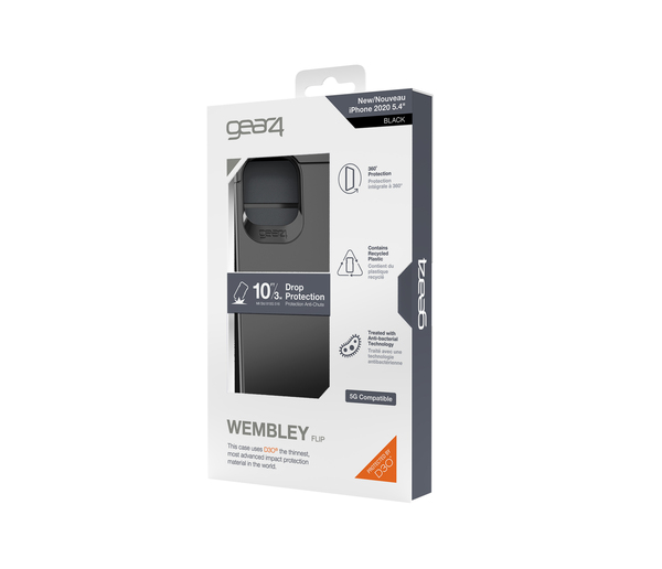 Gear4 Wembley Flip, iPhone 12 mini -suojakansi, Musta