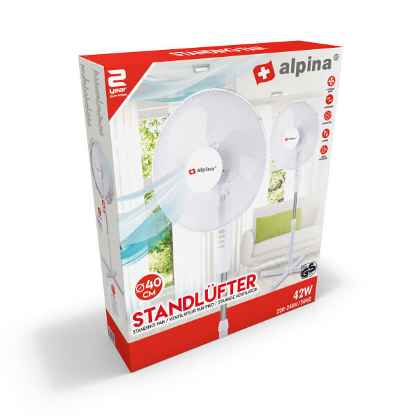 ALPINA Fan Standing 40cm White