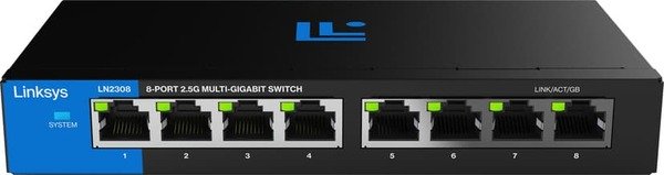 Linksys LN2308P-KE - Hallitsematon 8-porttinen 2,5 gigabitin Power over Ethernet -kytkin, Musta