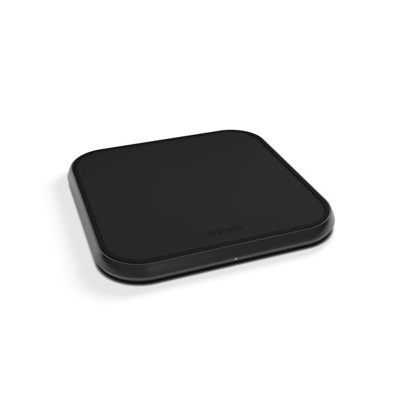 ZENS Single Alu. Laturi QI Langaton 220V 10W Musta (Apple QC 7,5W)