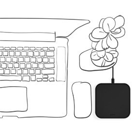 ZENS Single Alu. Laturi QI Langaton 220V 10W Musta (Apple QC 7,5W)