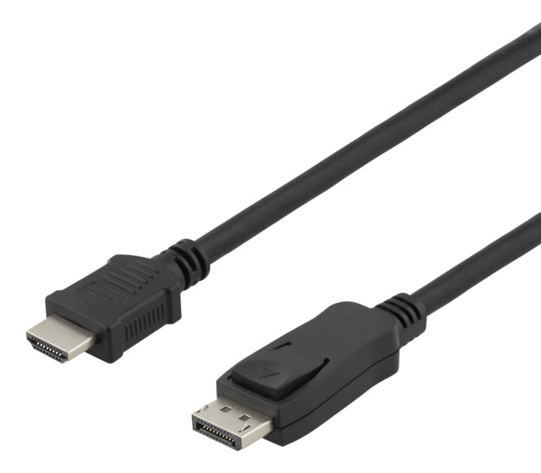 Deltaco DisplayPort &ndash; HDMI cable, 4K, 2 m, Black