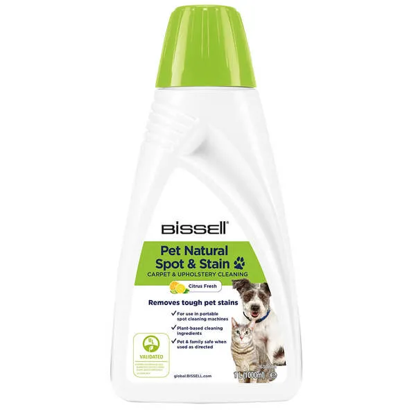 BISSELL Cleaning Solution Pet Natural Spot&amp;Stain Portable, Carpet 1L