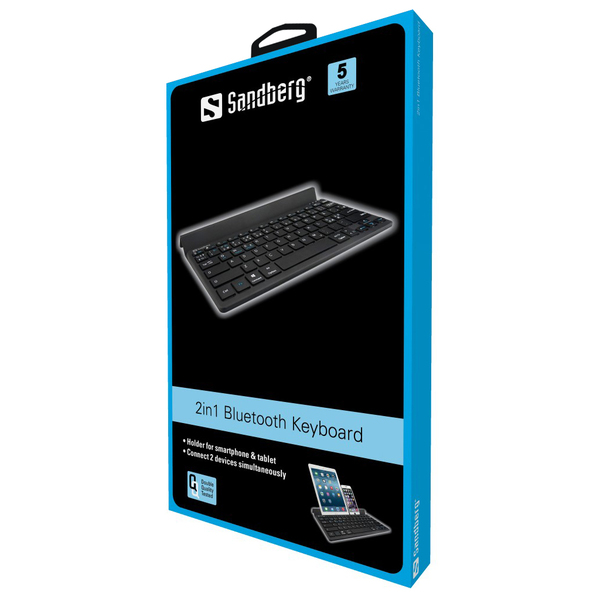 2in1 Bluetooth Keyboard, Black (Nordic)