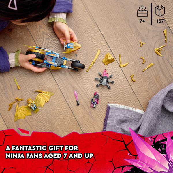 Lego Ninjago Jayn kultainen lohik&auml;&auml;rmemoottoripy&ouml;r&auml; 71768