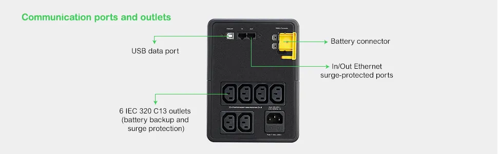 APC BACK-UPS 1200VA, 230V, AVR, IEC SOCKETS