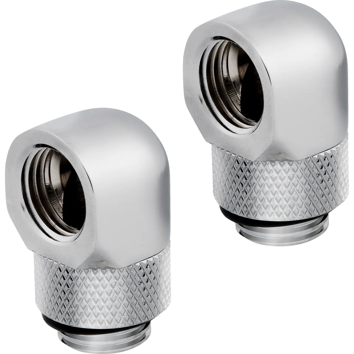 Corsair Fitting (adapter),XF Adapter 2-pack (90&deg; Angled rotary_ chrome)