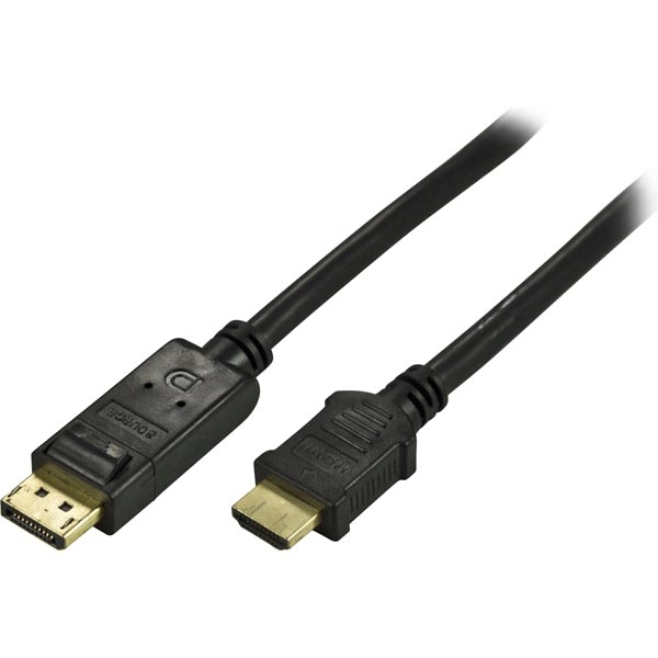 Deltaco DisplayPort &ndash; HDMI - cable, 2 m, Black