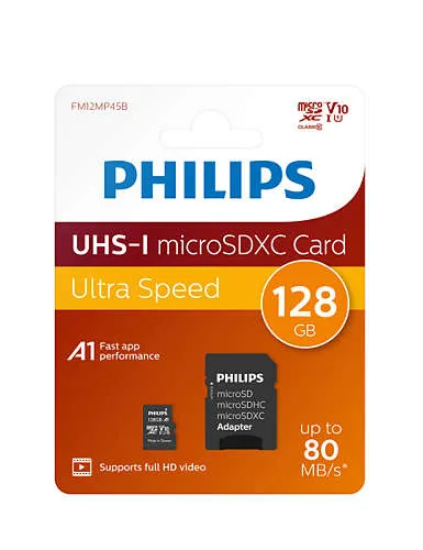 Philips Micro SDXC Card 128GB Class 10 UHS-I U1 incl. Adapter