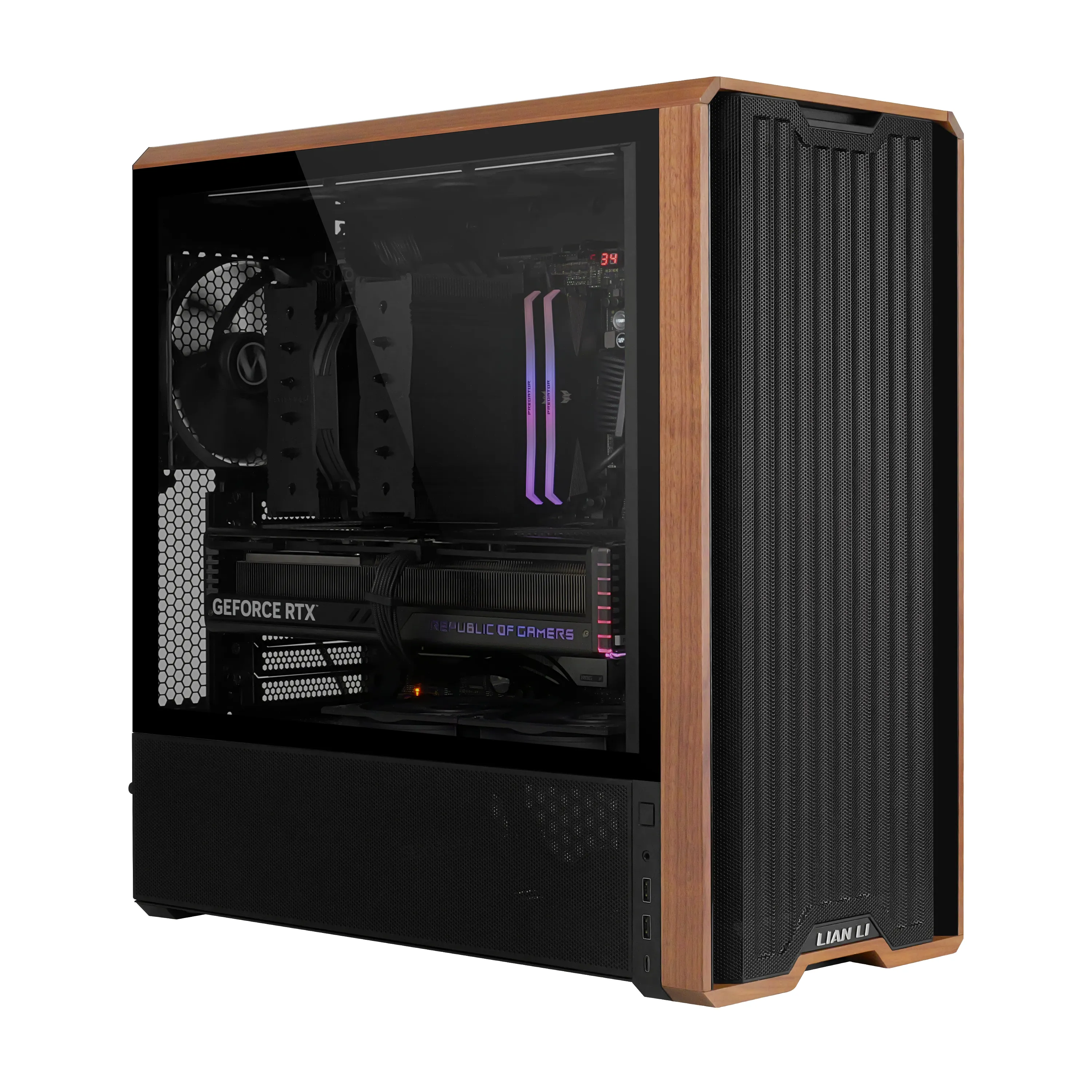 Lian Li Lancool 217 Midi-Tower Case with window and RGB lighting, Black
