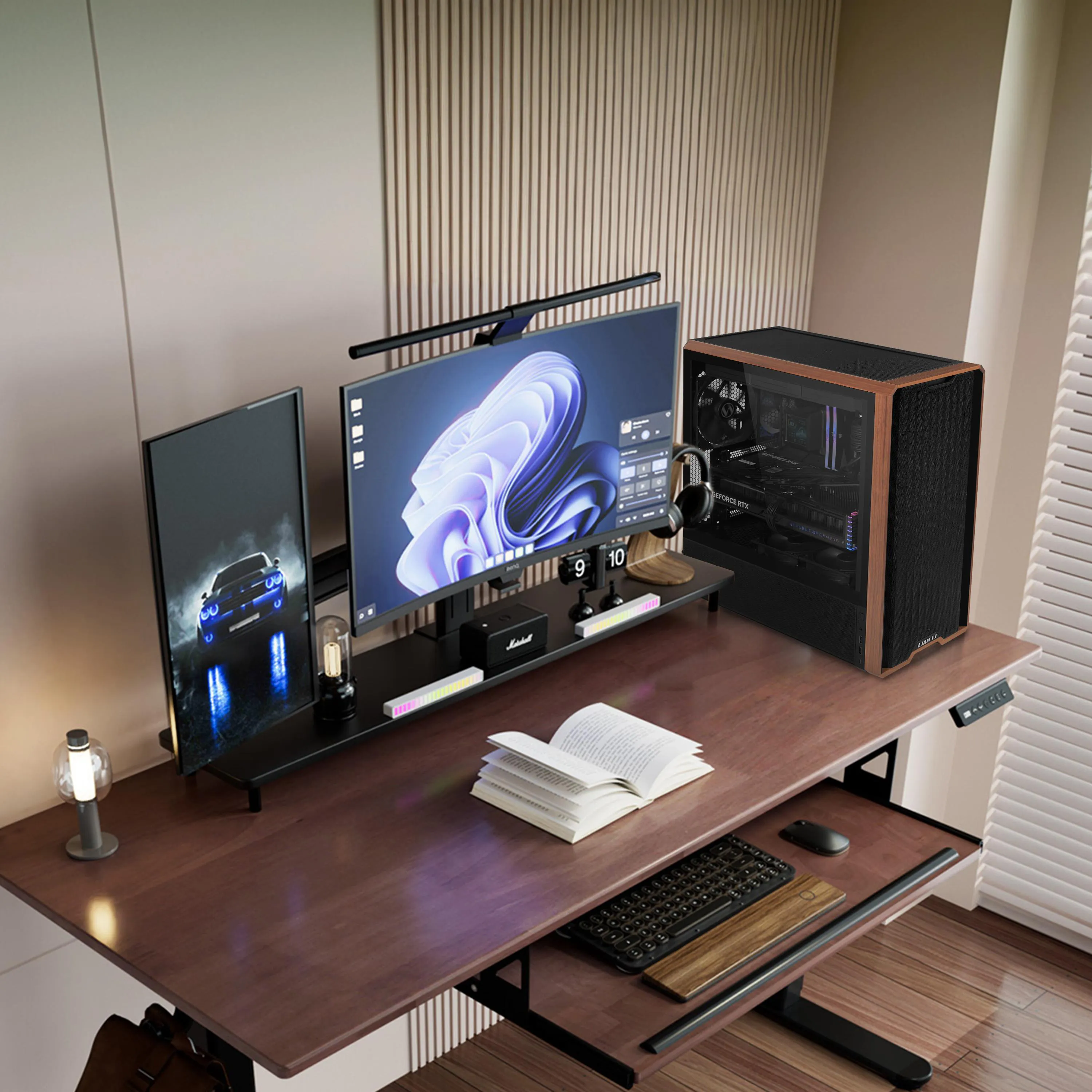 Lian Li Lancool 217 Midi-Tower Case with window and RGB lighting, Black