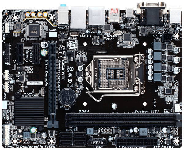 Gigabyte H110, mATX moderkort