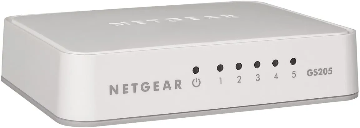 NETGEAR GS205 - Kytkin - hallitsematon - 5 x 10/100/1000 - ty&ouml;p&ouml;yt&auml;