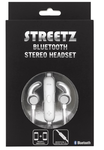 STREETZ bluetooth-kuulokemikrofoni, bluetooth 4.1, 10m, hopea