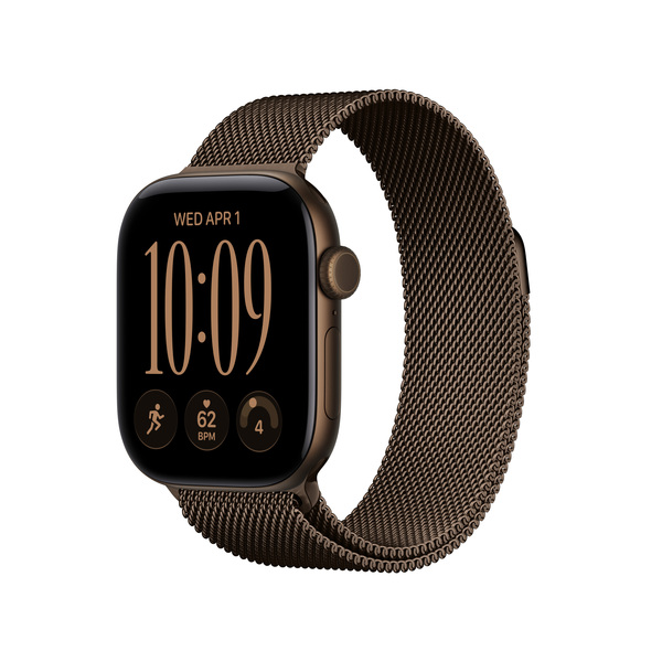 Apple Watch Series 12 (GPS + Cellular) 42 mm aluminiumboett m&ouml;rk brons med milanesisk loop m&ouml;rk brons