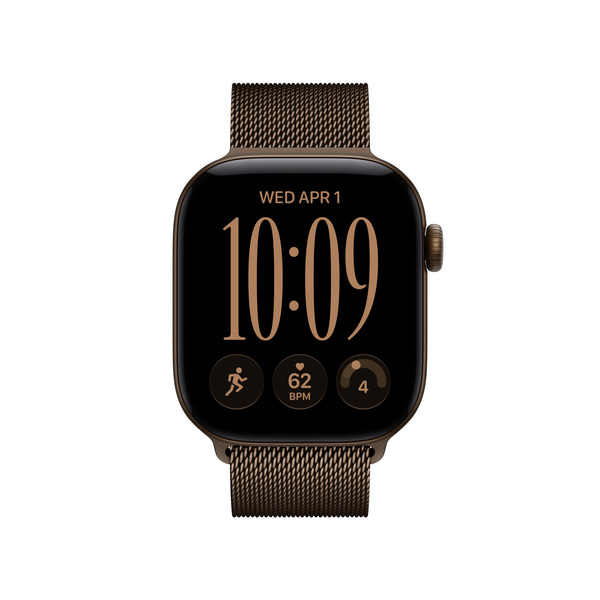 Apple Watch Series 12 (GPS + Cellular) 42 mm aluminiumboett m&ouml;rk brons med milanesisk loop m&ouml;rk brons