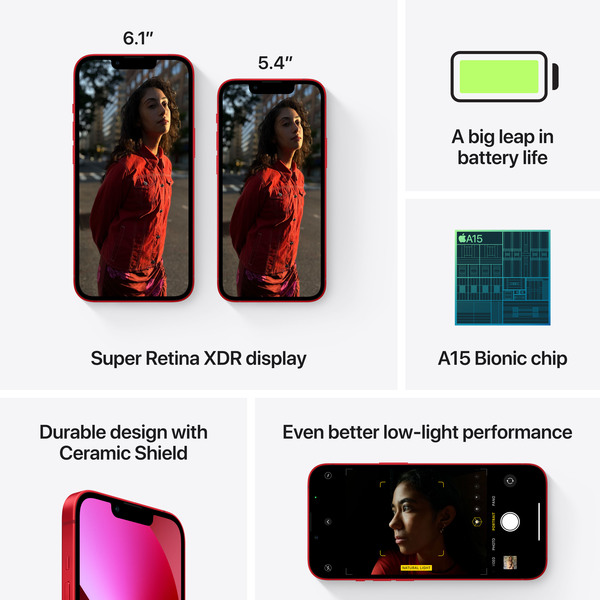 (Bargains) Apple iPhone 13 mini 128GB iOS - mobile phone, (PRODUCT)RED