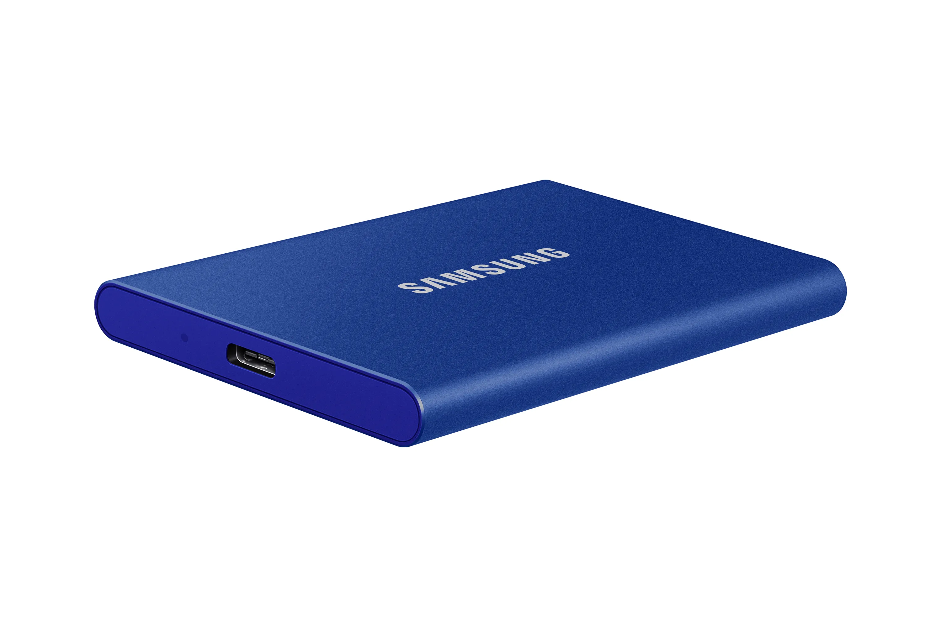 Samsung T7 1 TB extern SSD med USB 3.2 Gen 2 (USB-C), portabel, med h&aring;rdvarukryptering, med l&ouml;senordsskydd, f&ouml;r konsolspel, bl&aring;