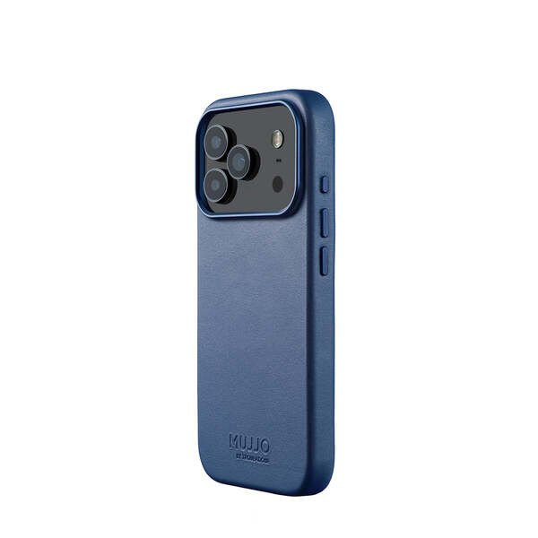 Mujjo Leather Case for iPhone 17 Pro, Monaco Blue