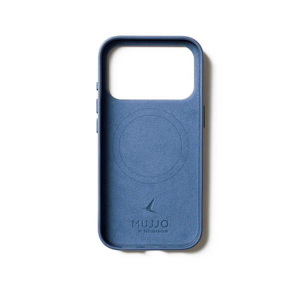 Mujjo Leather Case for iPhone 17 Pro, Monaco Blue
