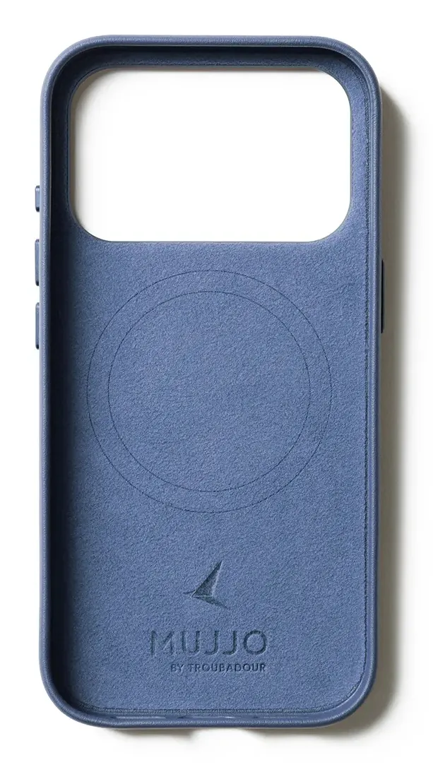 Mujjo Leather Case, iPhone 17 Pro -suojakuori, Monaco Blue
