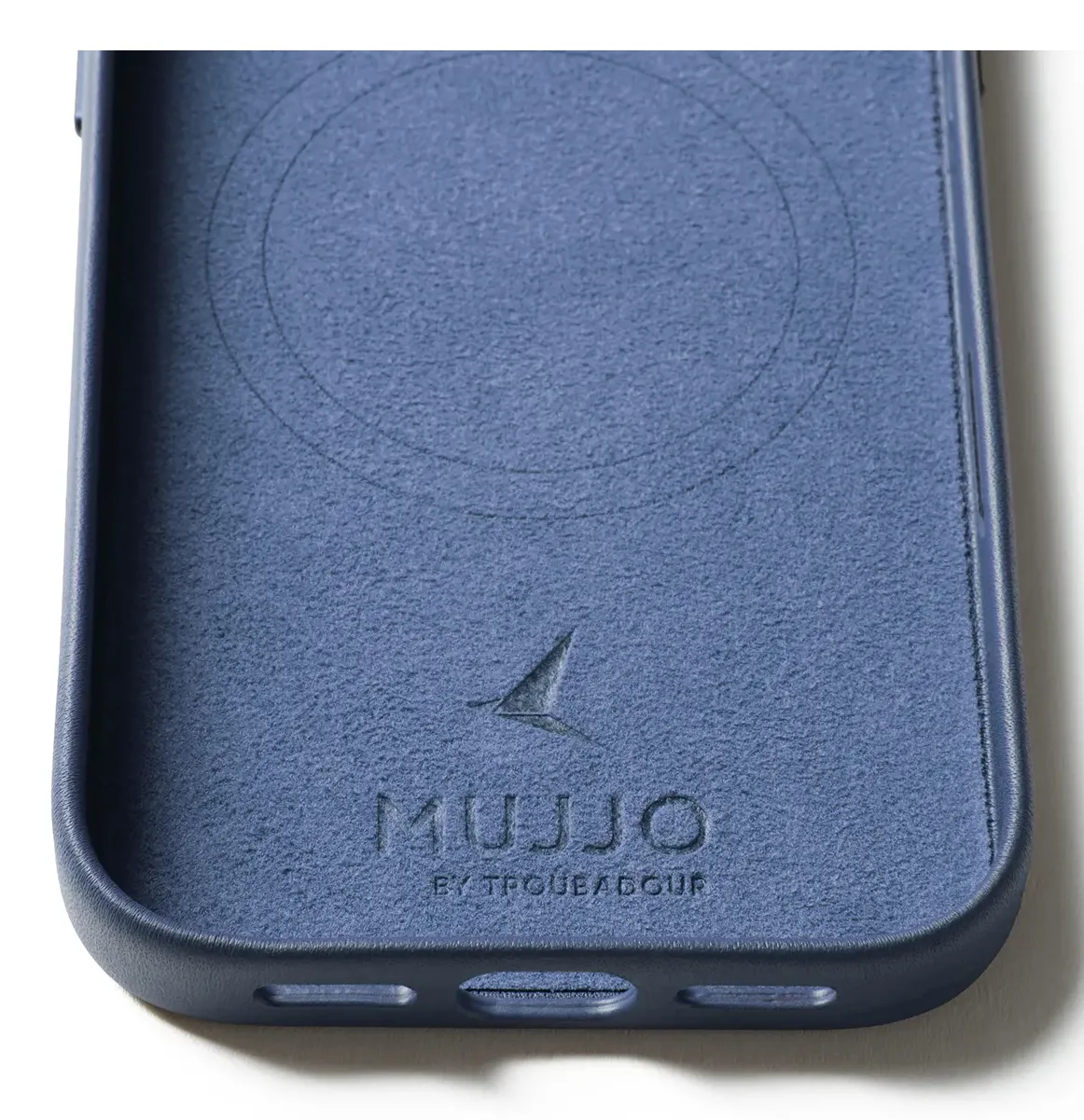Mujjo Leather Case, iPhone 17 Pro -suojakuori, Monaco Blue